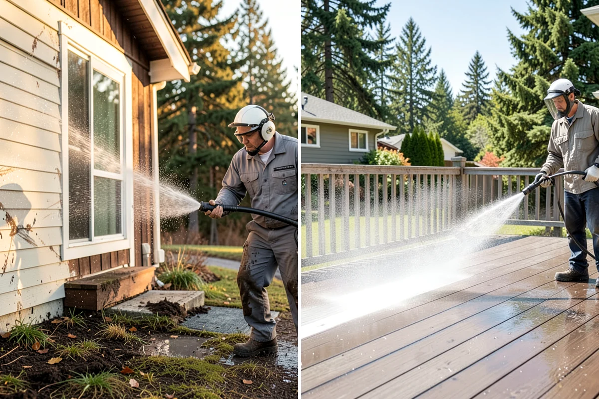 Fence Washing in Federal Way, King County, WA - Walk the fence line and identify wood, vinyl, or metal sections
