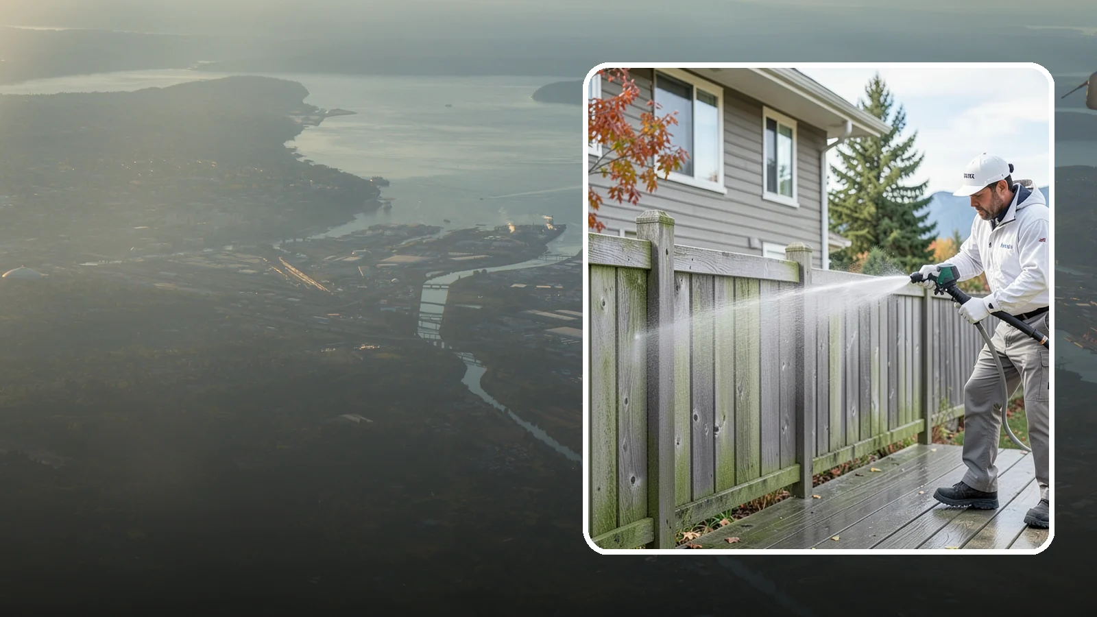 Fence Washing in Fife, Pierce County, WA - A full-panel fence wash that lifts the gray-green grime our constant Puget Sound drizzle bakes onto wood, vinyl, and metal alike.
