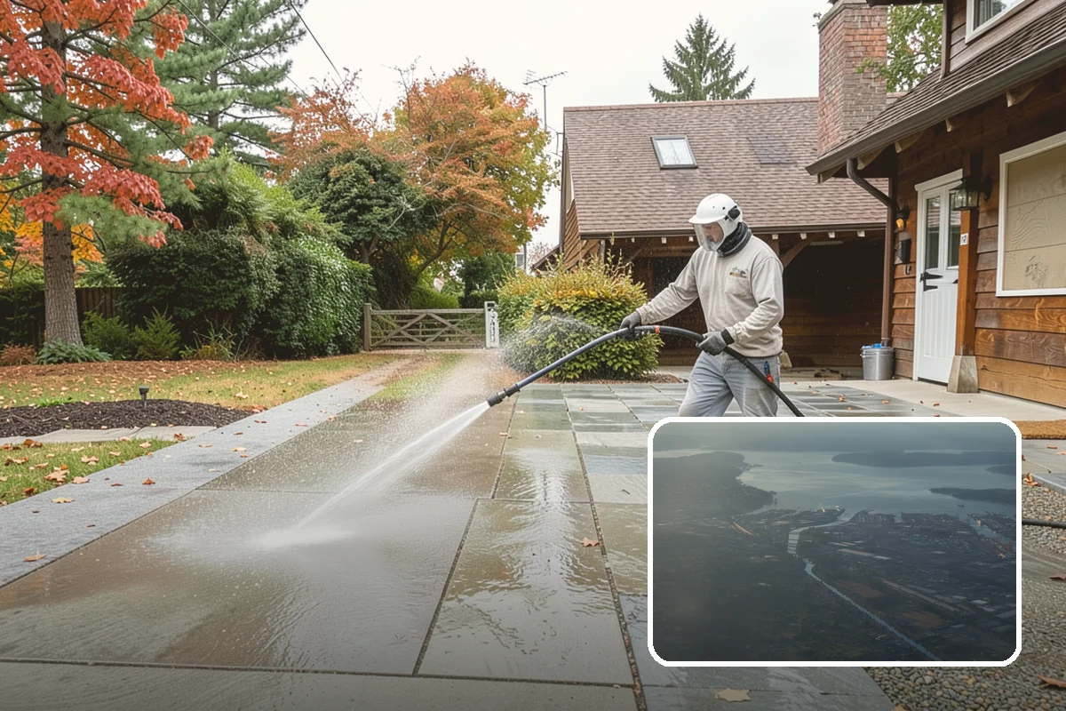 Fence Washing in Fife, Pierce County, WA - Removes the algae film that thrives on shaded PNW fence lines