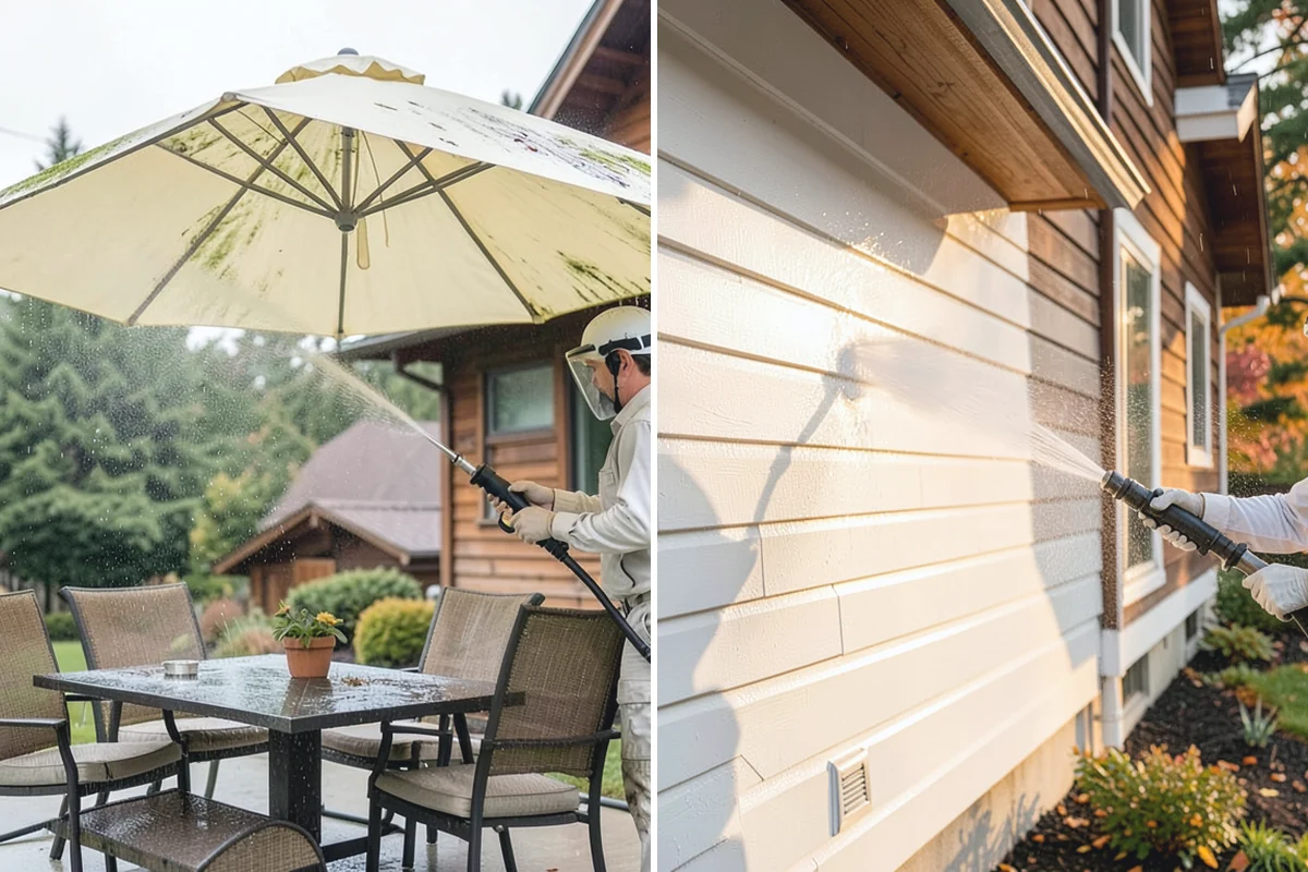 Fence Washing in Granite Falls, Snohomish County, WA - Walk the fence line and identify wood, vinyl, or metal sections