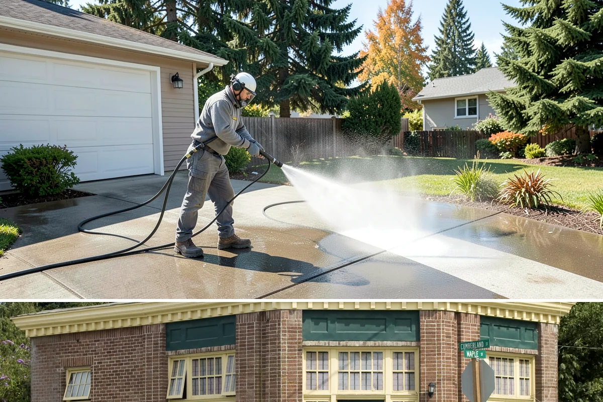 Fence Washing in Hamilton, Skagit County, WA - Late spring through early fall gives the boards time to dry between our frequent rain showers, making it the ideal window.