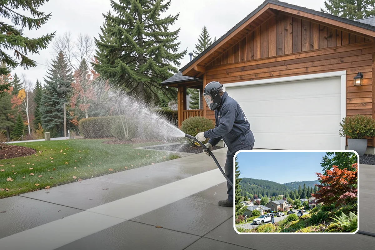 Fence Washing in Index, Snohomish County, WA - Removes the algae film that thrives on shaded PNW fence lines