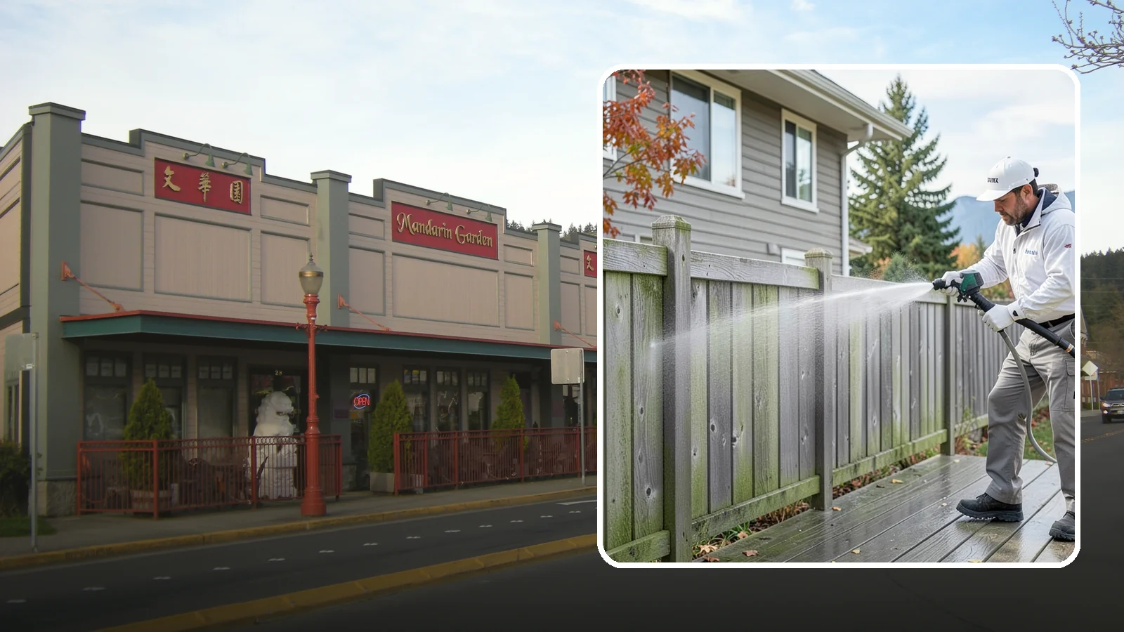 Fence Washing in Issaquah, King County, WA - A full-panel fence wash that lifts the gray-green grime our constant Puget Sound drizzle bakes onto wood, vinyl, and metal alike.