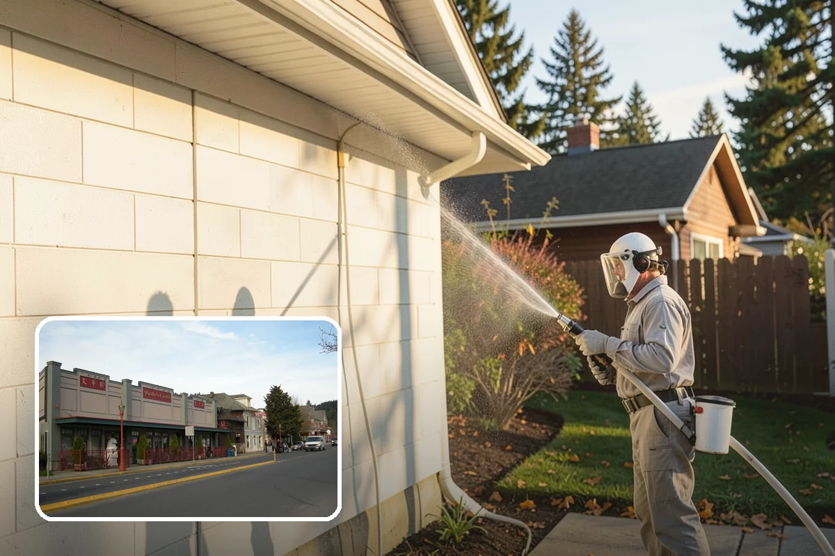 Fence Washing in Issaquah, King County, WA - Removes the algae film that thrives on shaded PNW fence lines