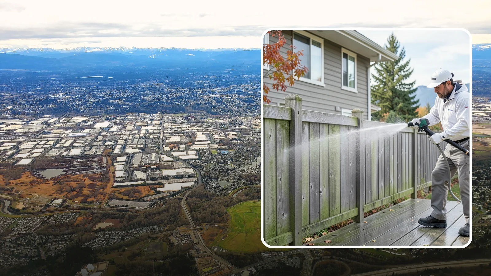 Fence Washing in Kent, King County, WA - A full-panel fence wash that lifts the gray-green grime our constant Puget Sound drizzle bakes onto wood, vinyl, and metal alike.