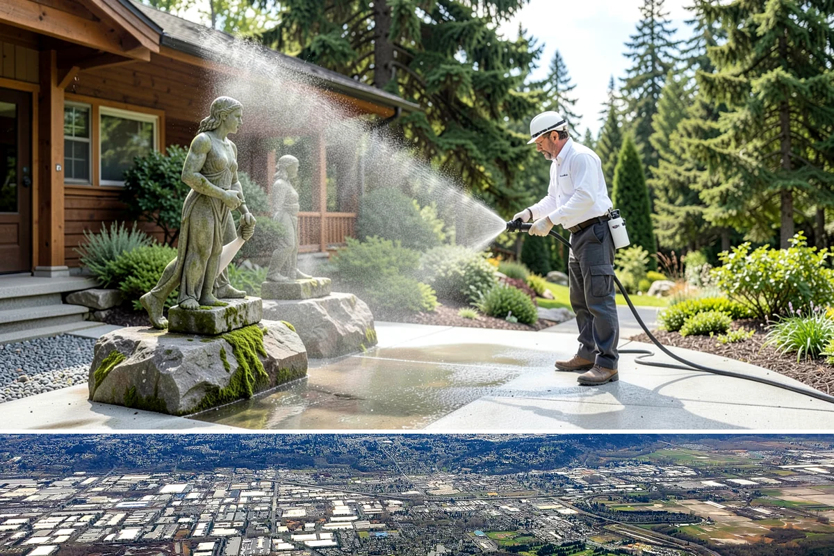 Fence Washing in Kent, King County, WA - Late spring through early fall gives the boards time to dry between our frequent rain showers, making it the ideal window.