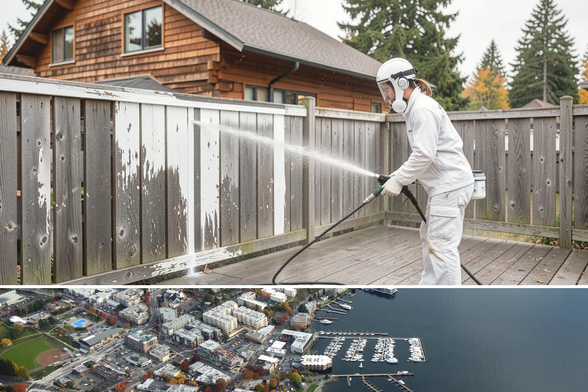Fence Washing in Kirkland, King County, WA - Late spring through early fall gives the boards time to dry between our frequent rain showers, making it the ideal window.