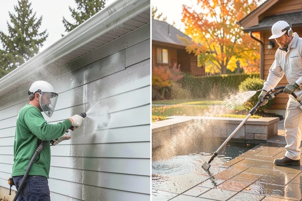 Fence Washing in La Conner, Skagit County, WA - Walk the fence line and identify wood, vinyl, or metal sections