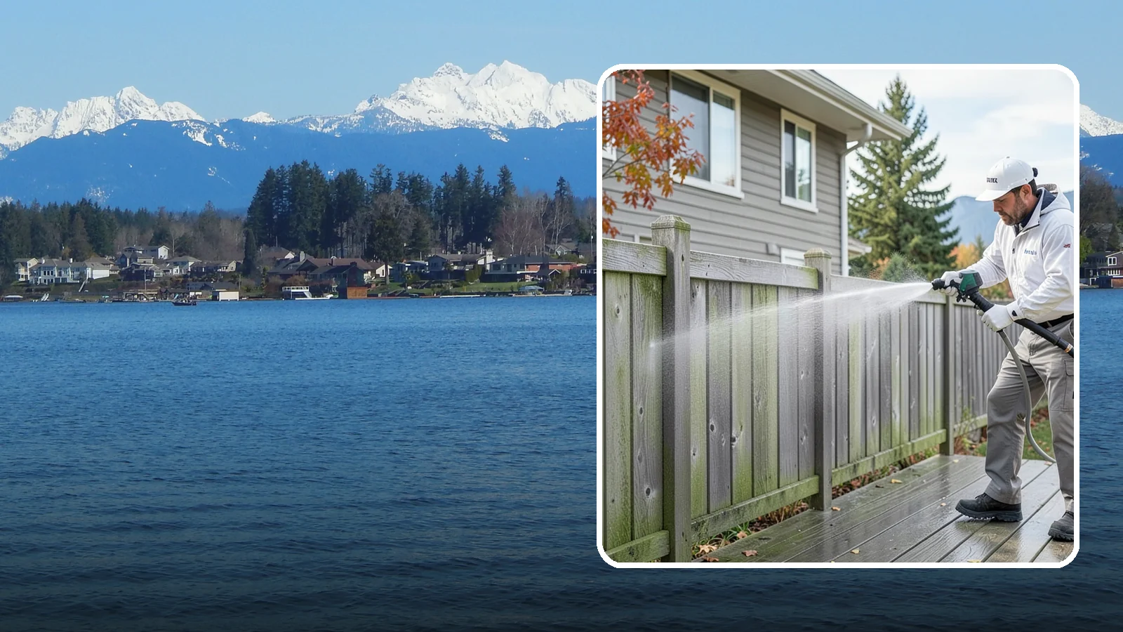 Fence Washing in Lake Stevens, Snohomish County, WA - A full-panel fence wash that lifts the gray-green grime our constant Puget Sound drizzle bakes onto wood, vinyl, and metal alike.