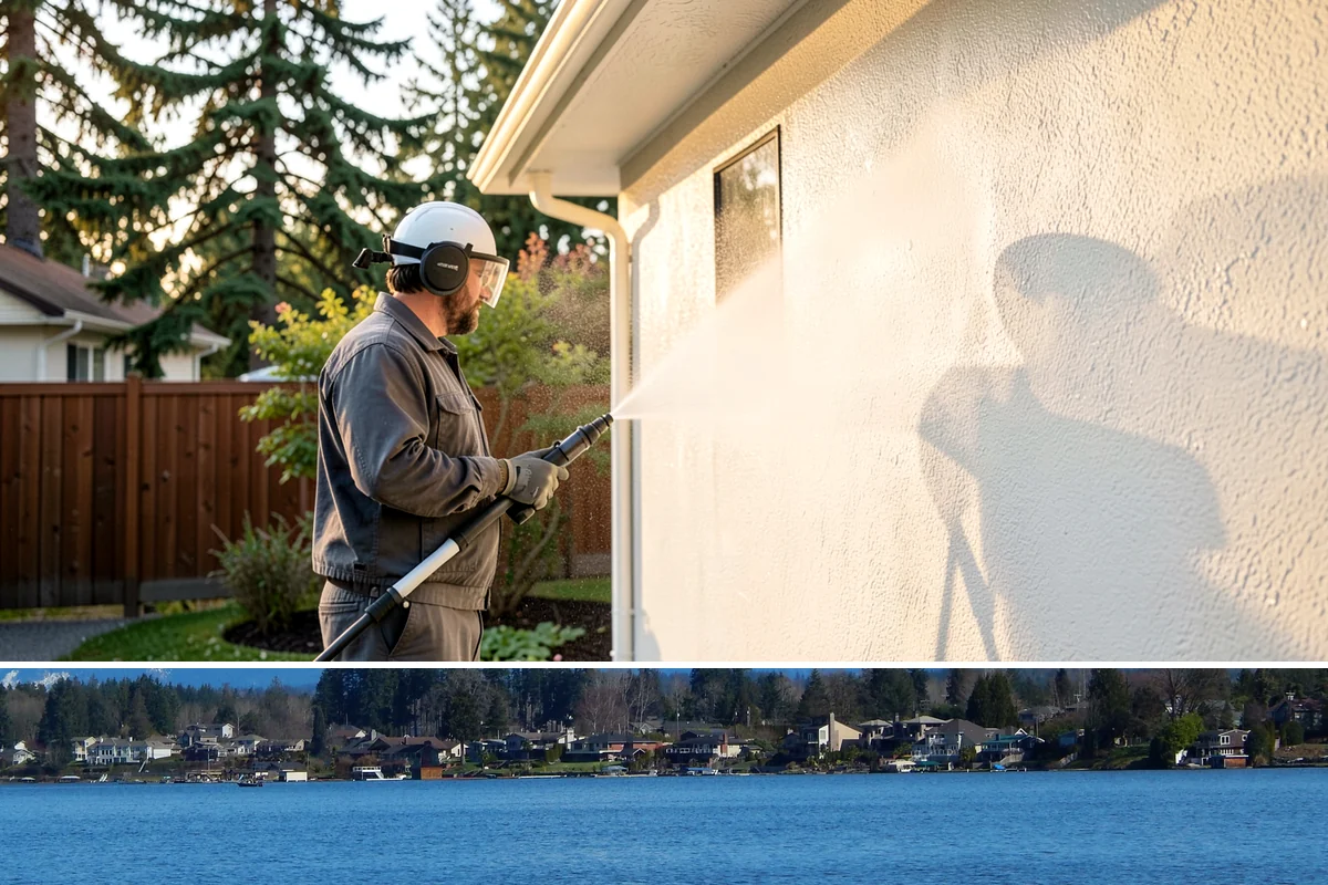 Fence Washing in Lake Stevens, Snohomish County, WA - Late spring through early fall gives the boards time to dry between our frequent rain showers, making it the ideal window.
