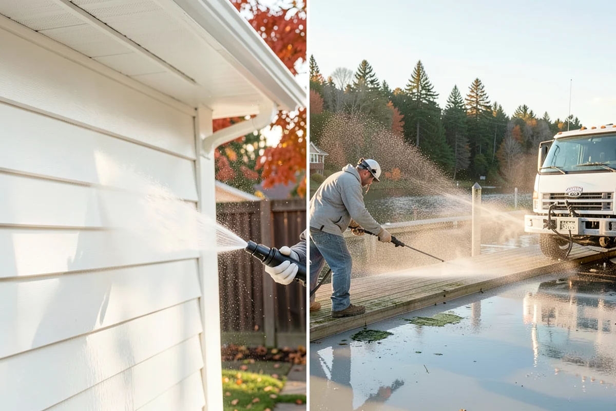Fence Washing in Lakewood, Pierce County, WA - Walk the fence line and identify wood, vinyl, or metal sections