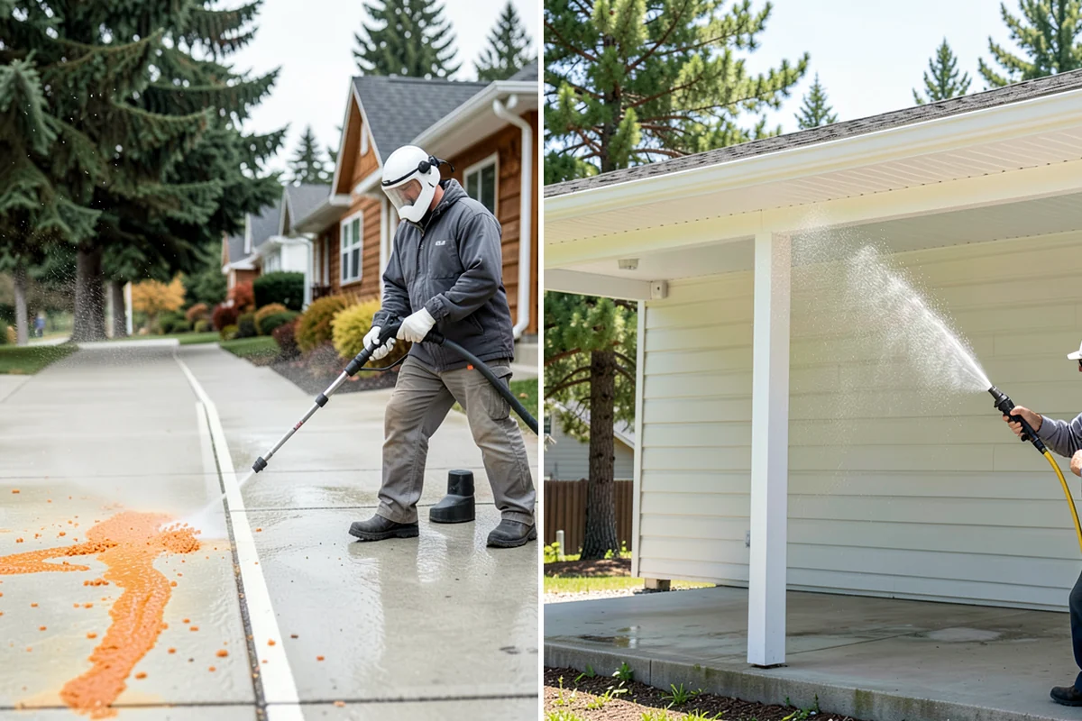 Fence Washing in Lyman, Skagit County, WA - Walk the fence line and identify wood, vinyl, or metal sections