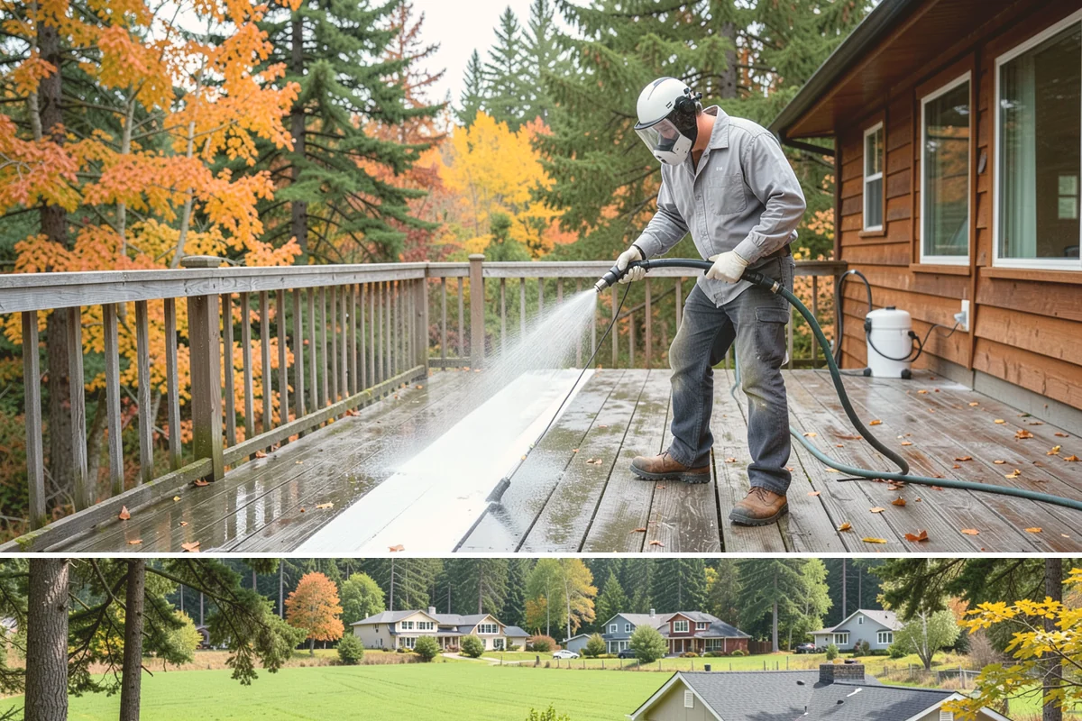 Fence Washing in Lyman, Skagit County, WA - Late spring through early fall gives the boards time to dry between our frequent rain showers, making it the ideal window.