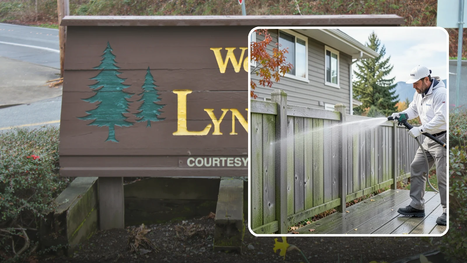 Fence Washing in Lynnwood, Snohomish County, WA - A full-panel fence wash that lifts the gray-green grime our constant Puget Sound drizzle bakes onto wood, vinyl, and metal alike.