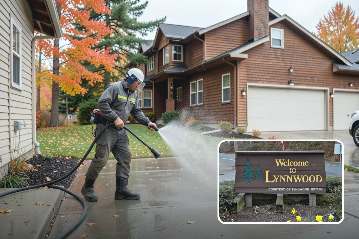 Fence Washing in Lynnwood, Snohomish County, WA - Removes the algae film that thrives on shaded PNW fence lines