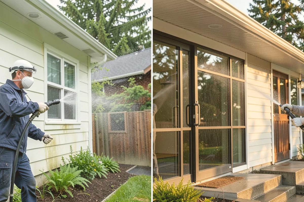 Fence Washing in Lynnwood, Snohomish County, WA - Walk the fence line and identify wood, vinyl, or metal sections