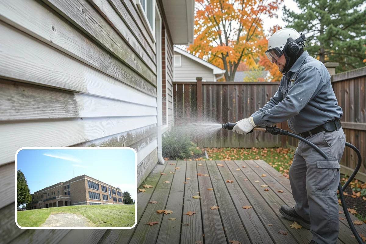 Fence Washing in Maple Valley, King County, WA - Removes the algae film that thrives on shaded PNW fence lines