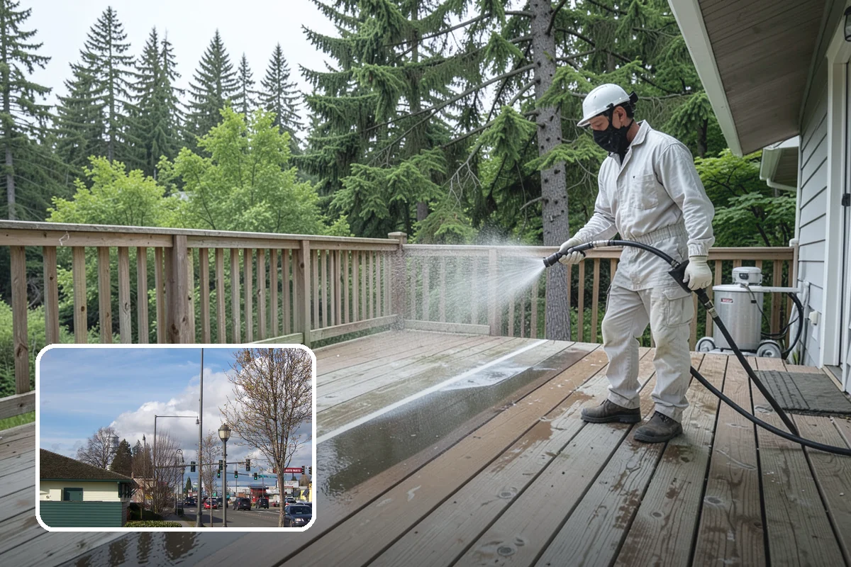 Fence Washing in Marysville, Snohomish County, WA - Removes the algae film that thrives on shaded PNW fence lines