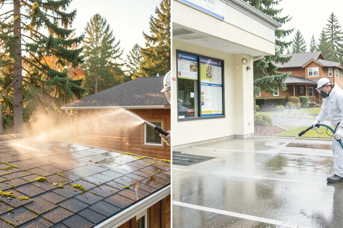 Fence Washing in Mill Creek, Snohomish County, WA - Walk the fence line and identify wood, vinyl, or metal sections