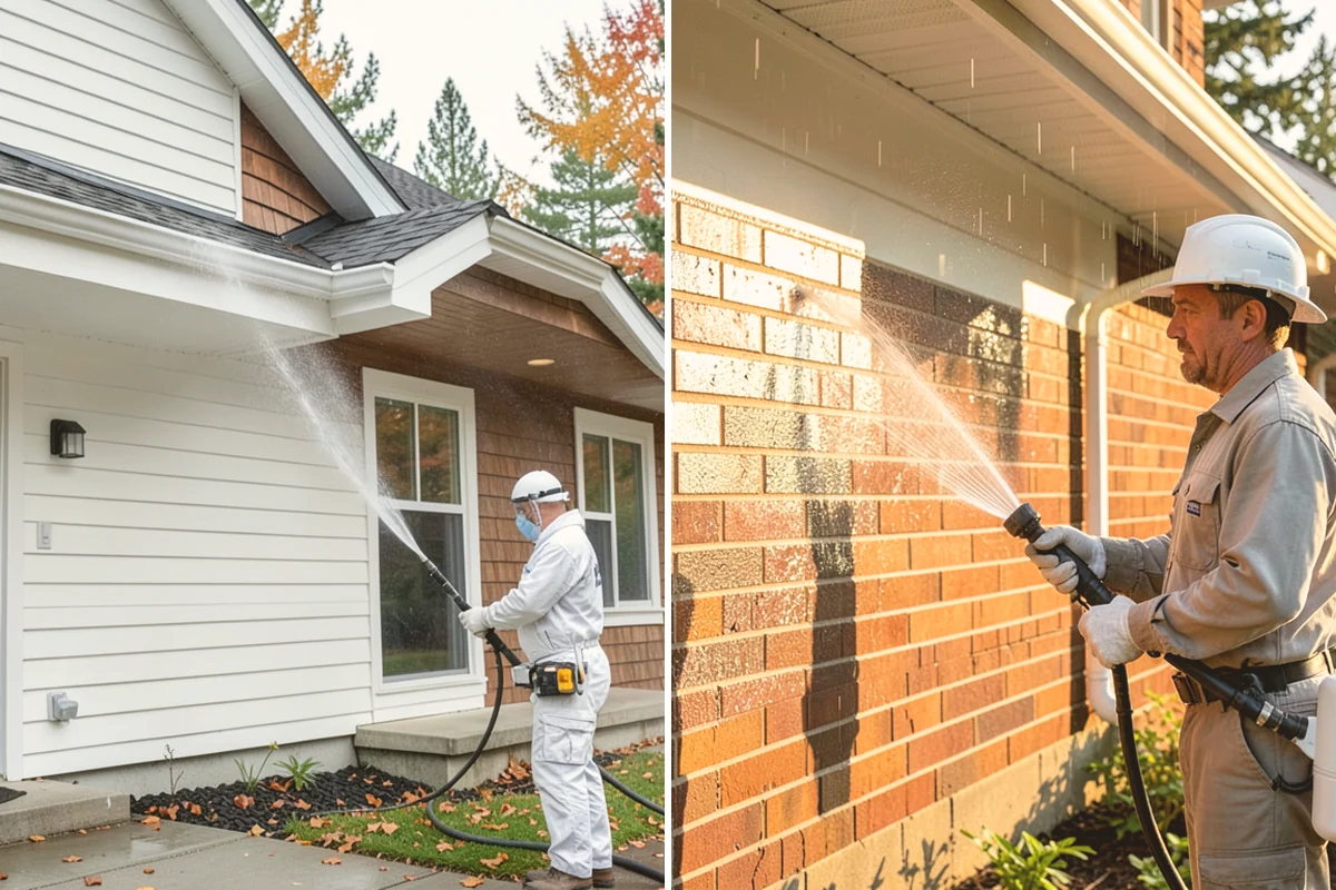 Fence Washing in Milton, King County, WA - Walk the fence line and identify wood, vinyl, or metal sections