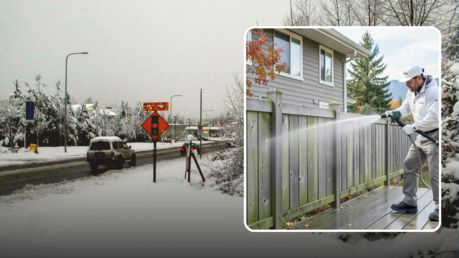 Fence Washing in Newcastle, King County, WA - A full-panel fence wash that lifts the gray-green grime our constant Puget Sound drizzle bakes onto wood, vinyl, and metal alike.