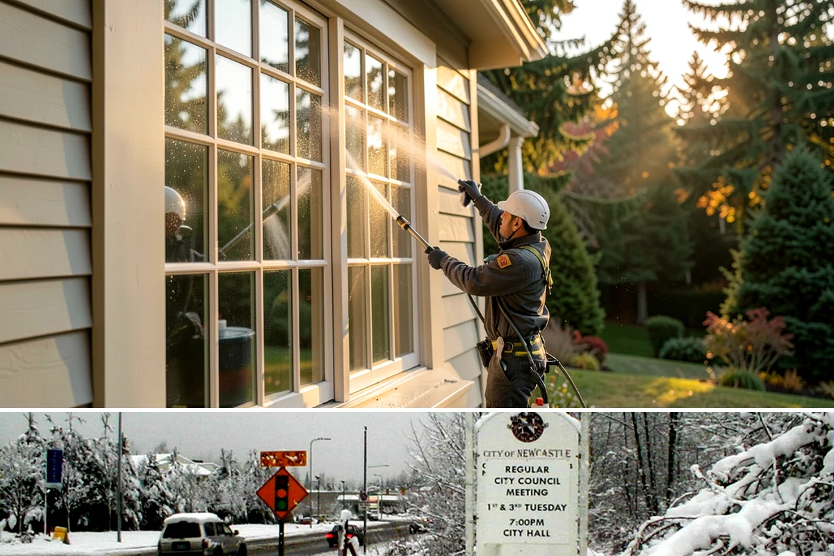 Fence Washing in Newcastle, King County, WA - Late spring through early fall gives the boards time to dry between our frequent rain showers, making it the ideal window.