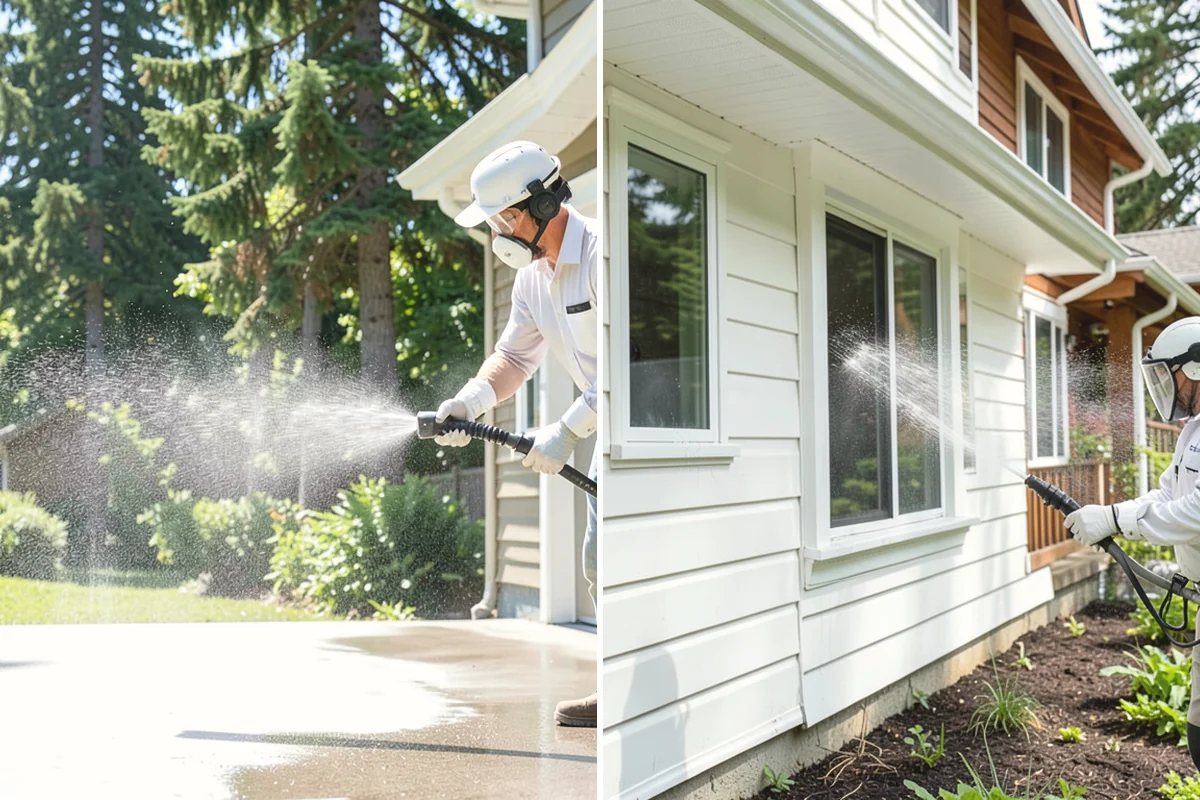 Fence Washing in Oak Harbor, Island County, WA - Walk the fence line and identify wood, vinyl, or metal sections