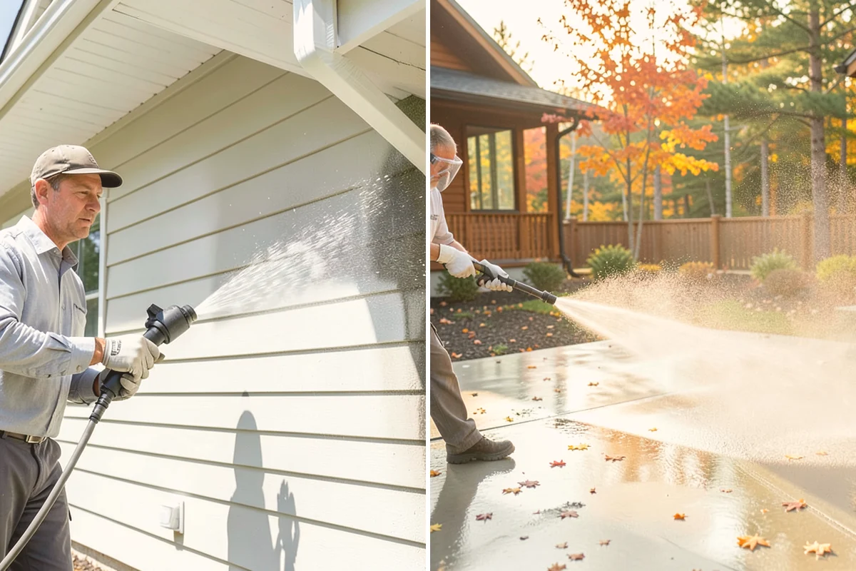 Fence Washing in Orting, Pierce County, WA - Walk the fence line and identify wood, vinyl, or metal sections