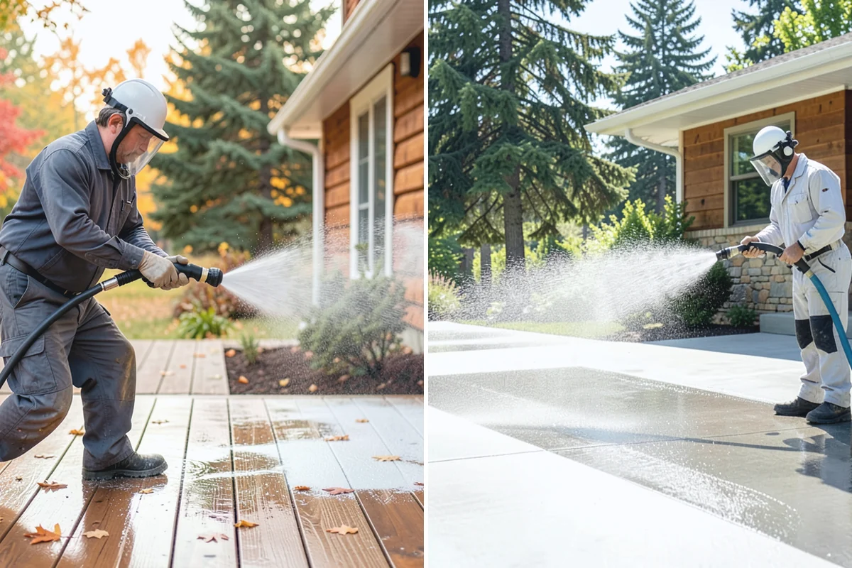 Fence Washing in Redmond, King County, WA - Walk the fence line and identify wood, vinyl, or metal sections