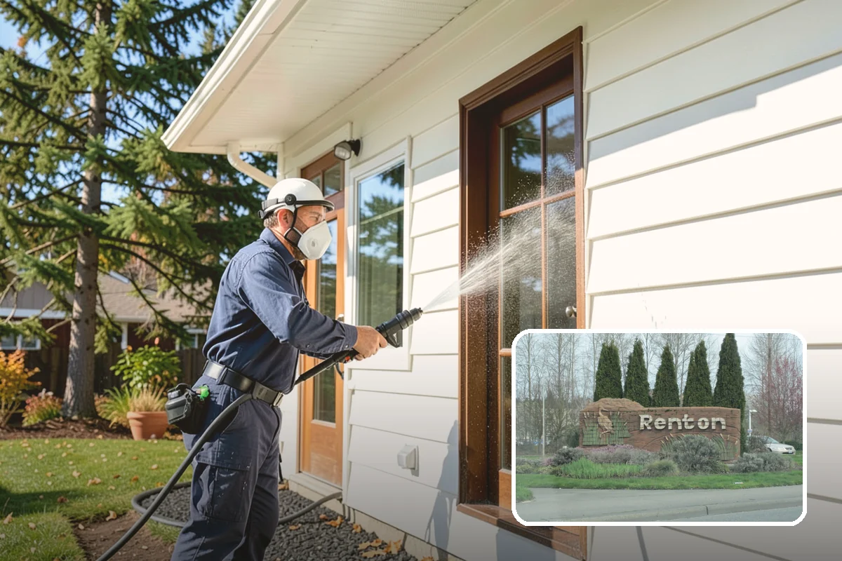 Fence Washing in Renton, King County, WA - Removes the algae film that thrives on shaded PNW fence lines