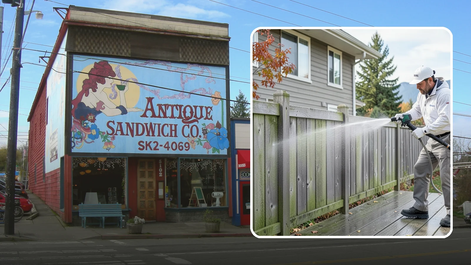 Fence Washing in Ruston, Pierce County, WA - A full-panel fence wash that lifts the gray-green grime our constant Puget Sound drizzle bakes onto wood, vinyl, and metal alike.