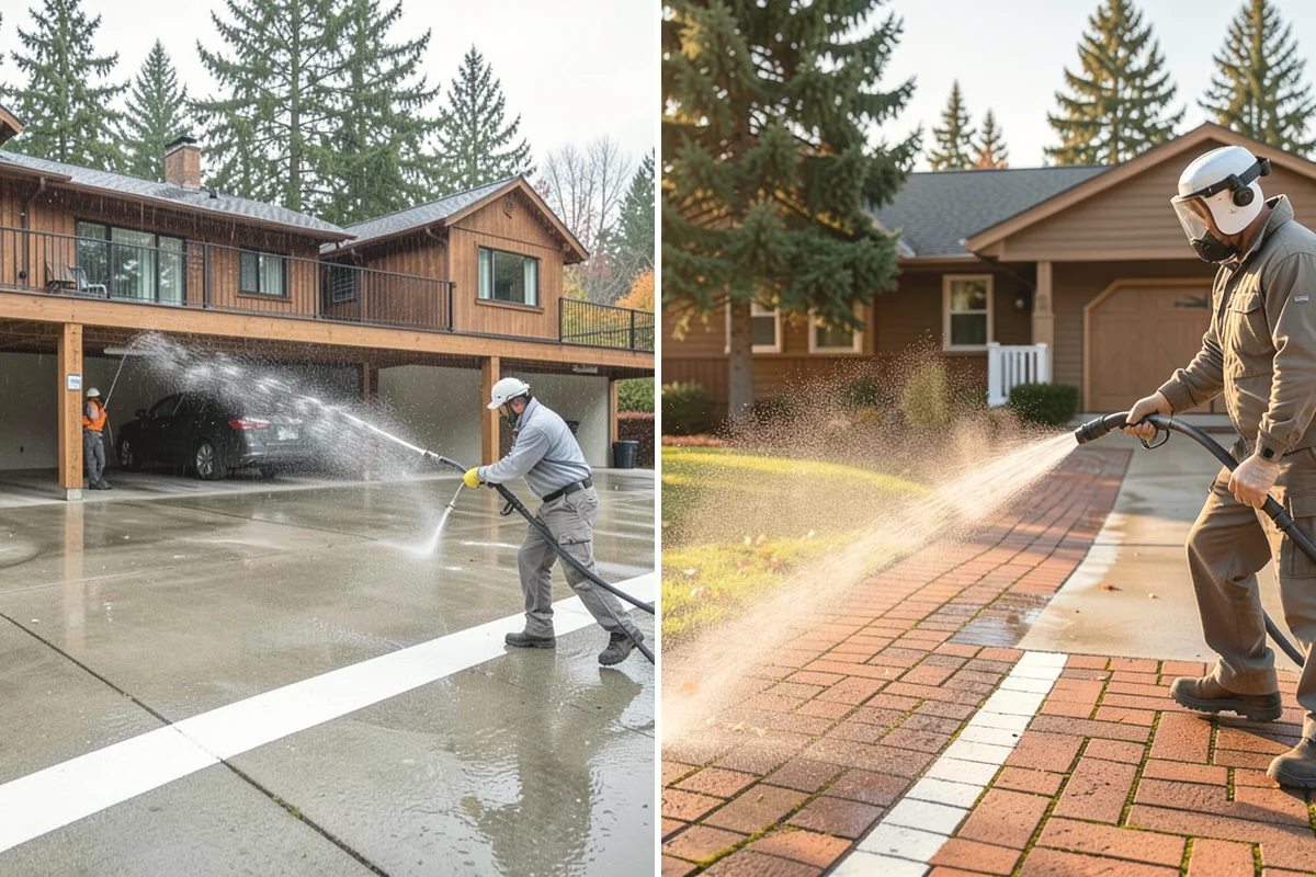 Fence Washing in Ruston, Pierce County, WA - Walk the fence line and identify wood, vinyl, or metal sections