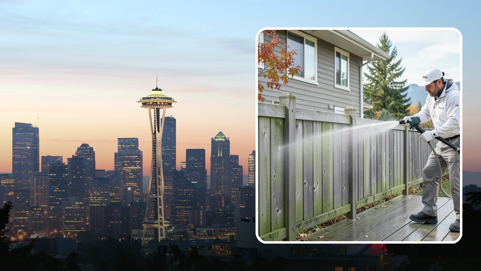 Fence Washing in Seattle, King County, WA - A full-panel fence wash that lifts the gray-green grime our constant Puget Sound drizzle bakes onto wood, vinyl, and metal alike.