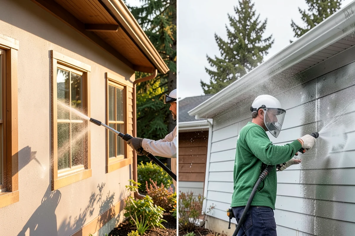 Fence Washing in Seattle, King County, WA - Walk the fence line and identify wood, vinyl, or metal sections