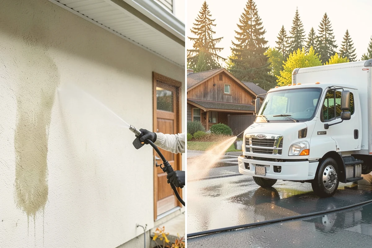 Fence Washing in Stanwood, Snohomish County, WA - Walk the fence line and identify wood, vinyl, or metal sections
