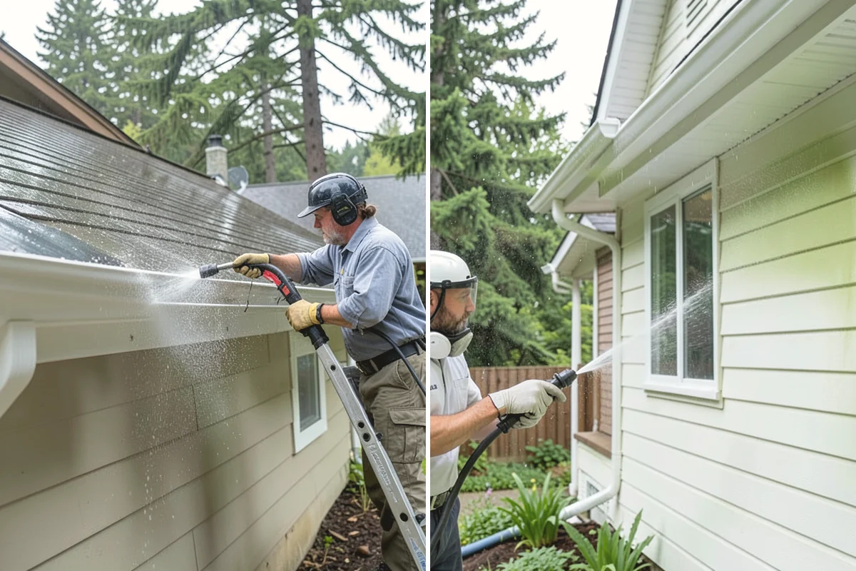 Fence Washing in Steilacoom, Pierce County, WA - Walk the fence line and identify wood, vinyl, or metal sections