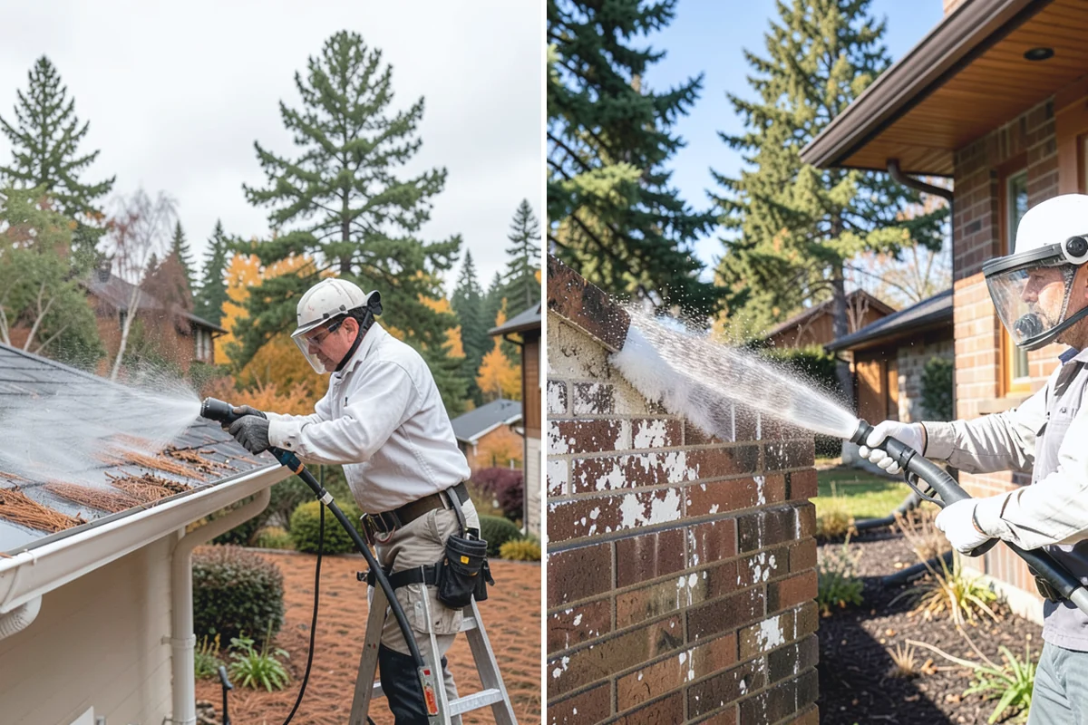 Fence Washing in Sumner, Pierce County, WA - Walk the fence line and identify wood, vinyl, or metal sections