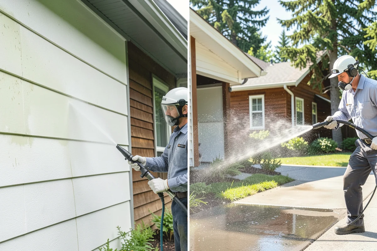 Fence Washing in Tacoma, Pierce County, WA - Walk the fence line and identify wood, vinyl, or metal sections