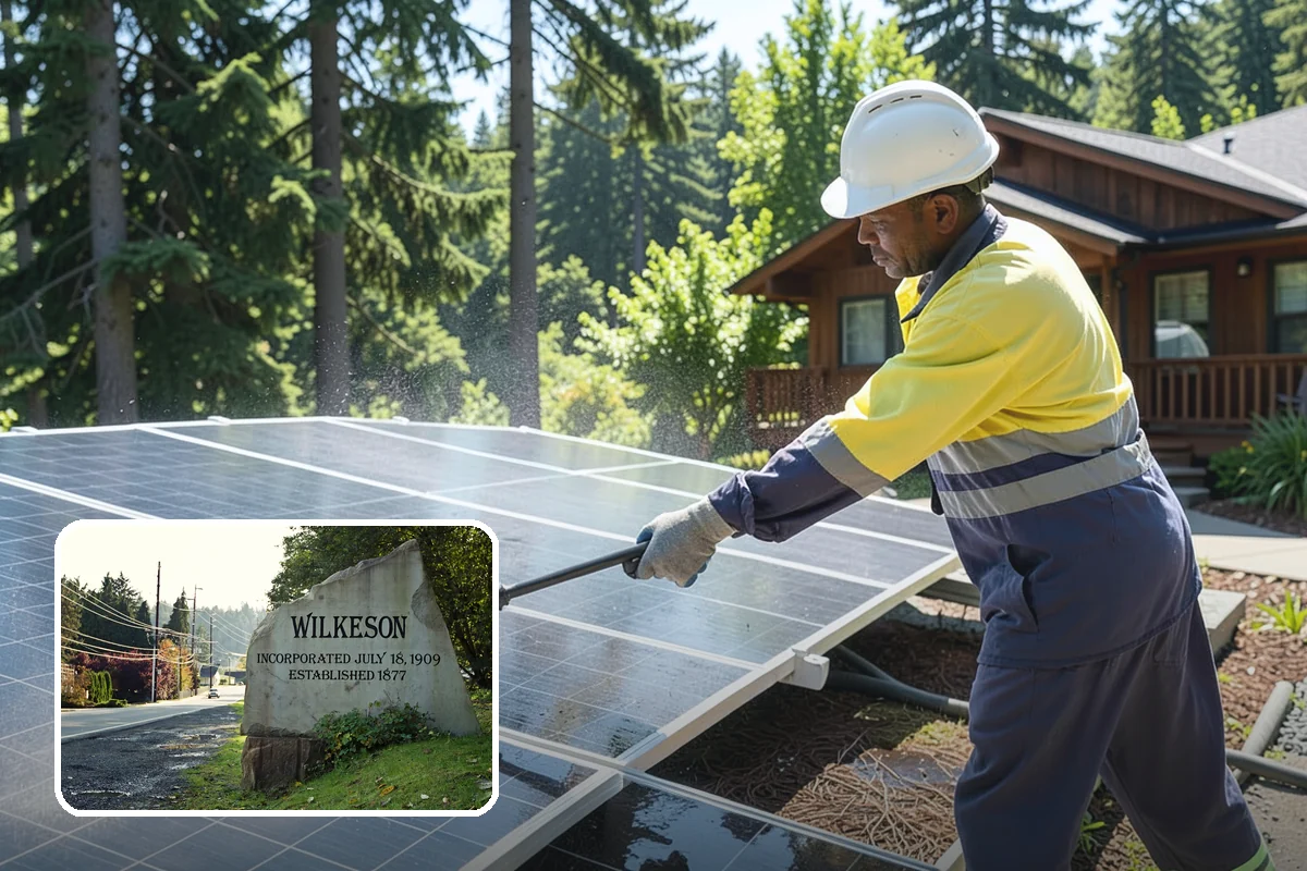Fence Washing in Wilkeson, Pierce County, WA - Removes the algae film that thrives on shaded PNW fence lines