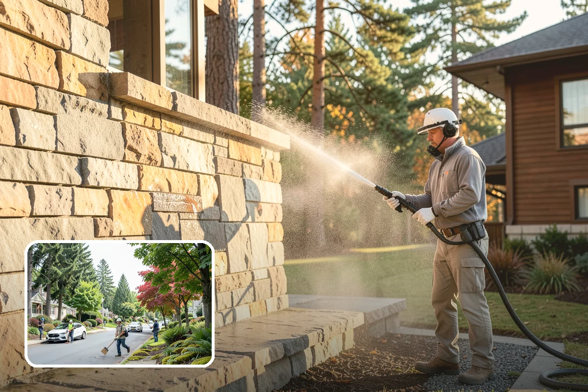 Fertilizer Stain Removal in Beaux Arts Village, King County, WA - Dissolves iron-based fertilizer staining at the source