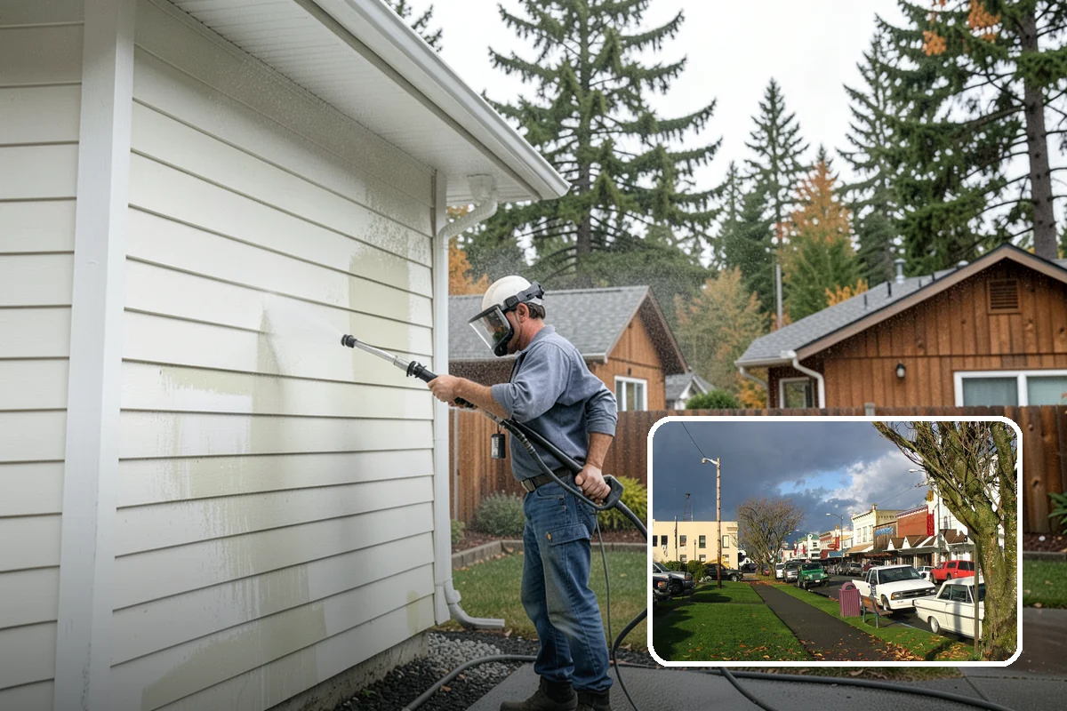 Fiber Cement Siding Washing in Arlington, Snohomish County, WA - Preserves factory paint and sealed board edges