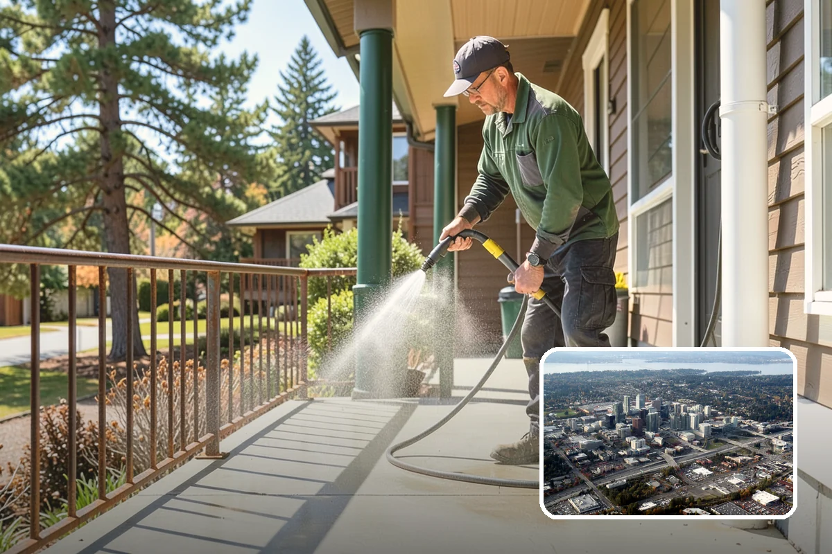 Fiber Cement Siding Washing in Bellevue, King County, WA - Preserves factory paint and sealed board edges