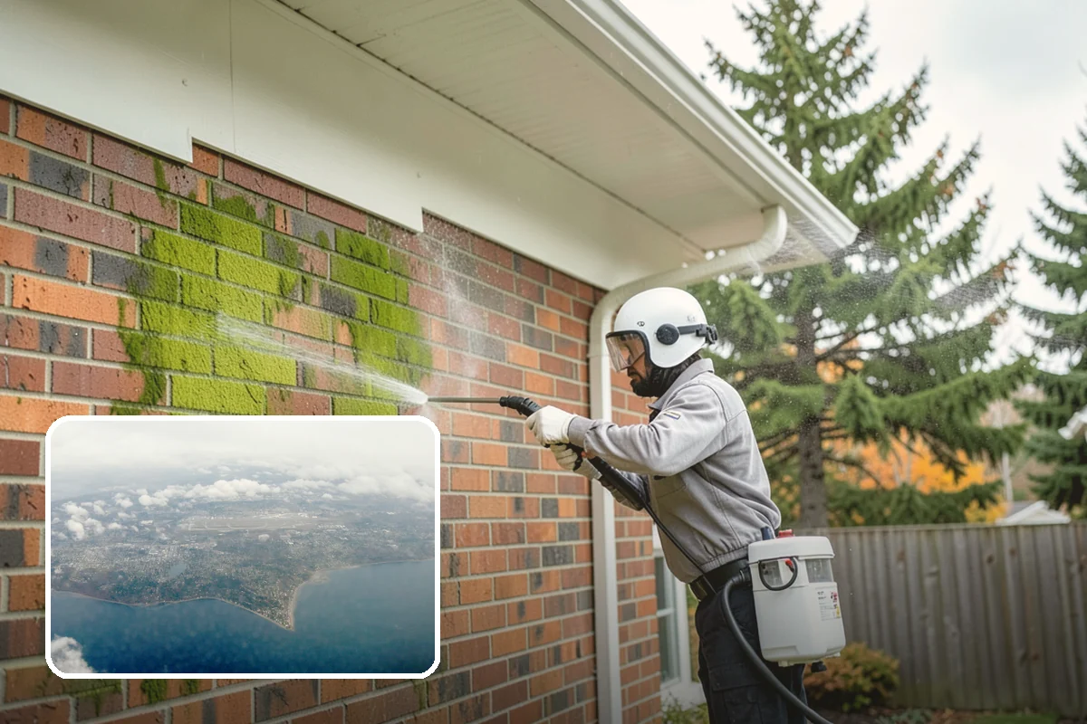Fiber Cement Siding Washing in Burien, King County, WA - Preserves factory paint and sealed board edges