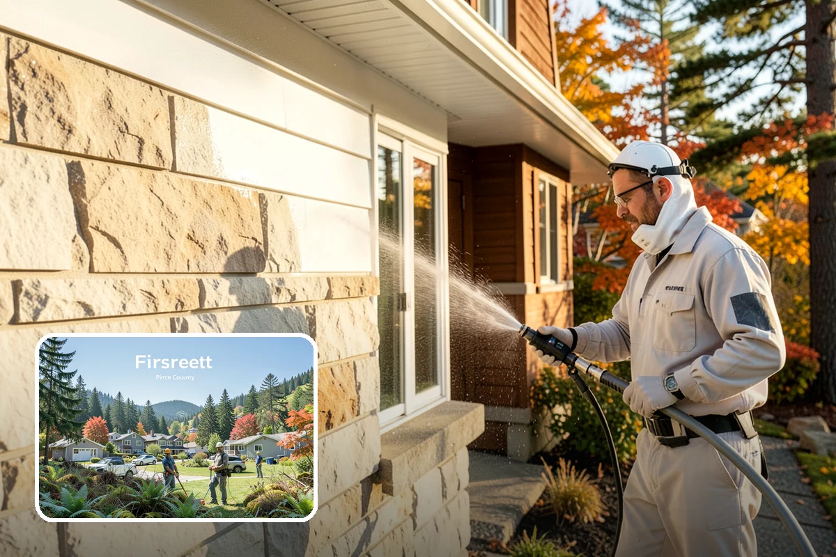 Fiber Cement Siding Washing in Fircrest, Pierce County, WA - Preserves factory paint and sealed board edges