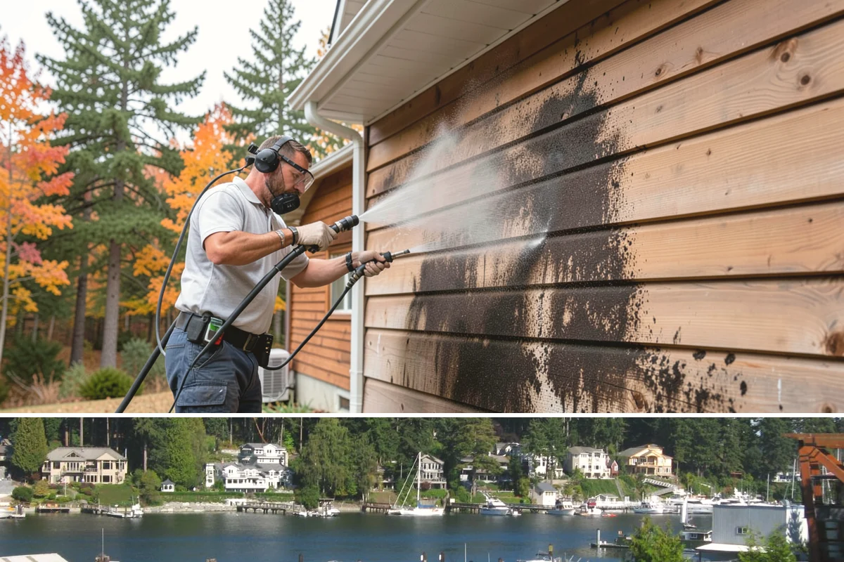 Fiber Cement Siding Washing in Gig Harbor, Pierce County, WA - Schedule during the dry summer stretch so the boards dry thoroughly and the coating is not left damp.