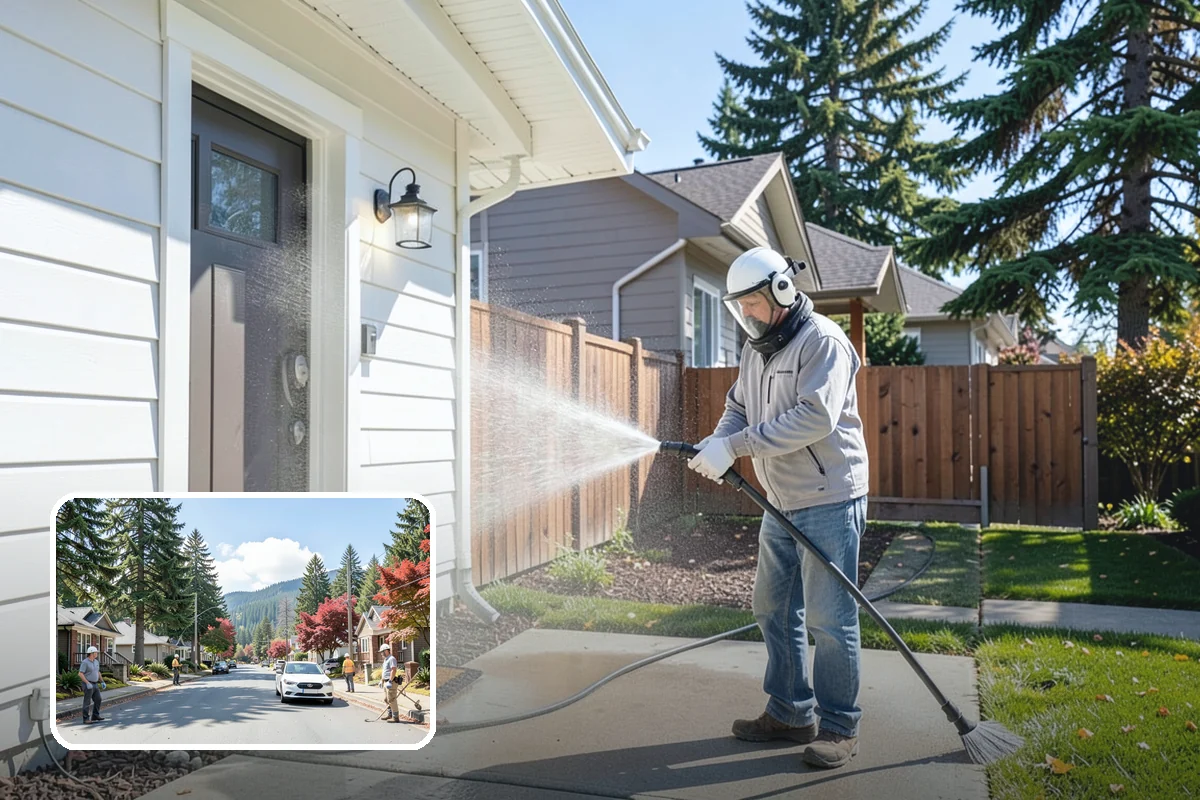 Fiber Cement Siding Washing in Hunts Point, King County, WA - Preserves factory paint and sealed board edges