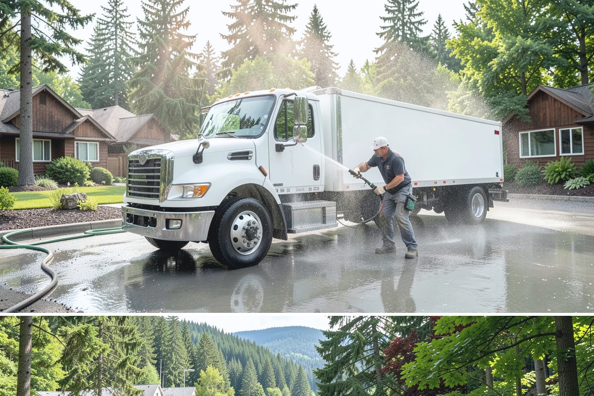 Fiber Cement Siding Washing in Lake Forest Park, King County, WA - Schedule during the dry summer stretch so the boards dry thoroughly and the coating is not left damp.
