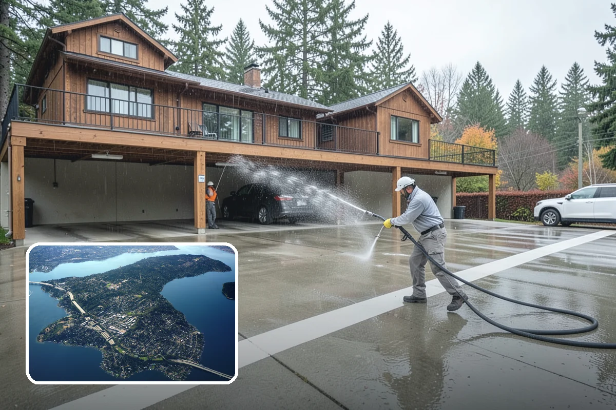 Fiber Cement Siding Washing in Mercer Island, King County, WA - Preserves factory paint and sealed board edges