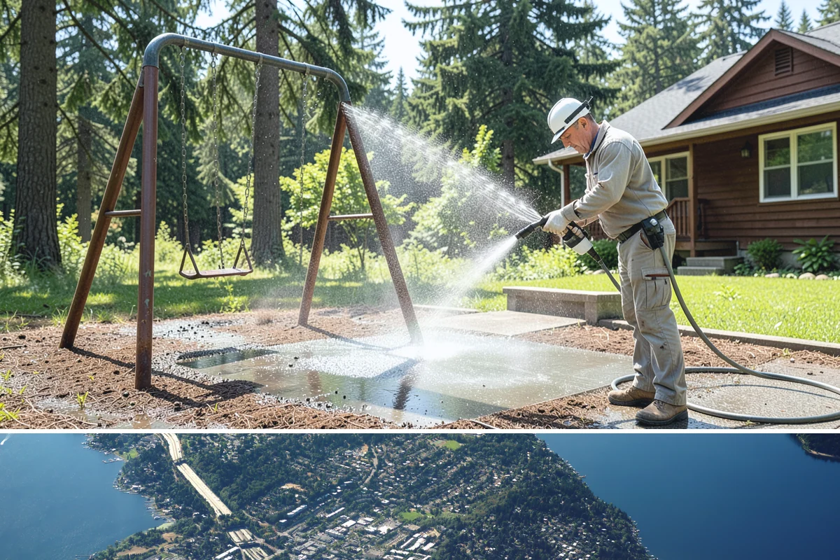 Fiber Cement Siding Washing in Mercer Island, King County, WA - Schedule during the dry summer stretch so the boards dry thoroughly and the coating is not left damp.