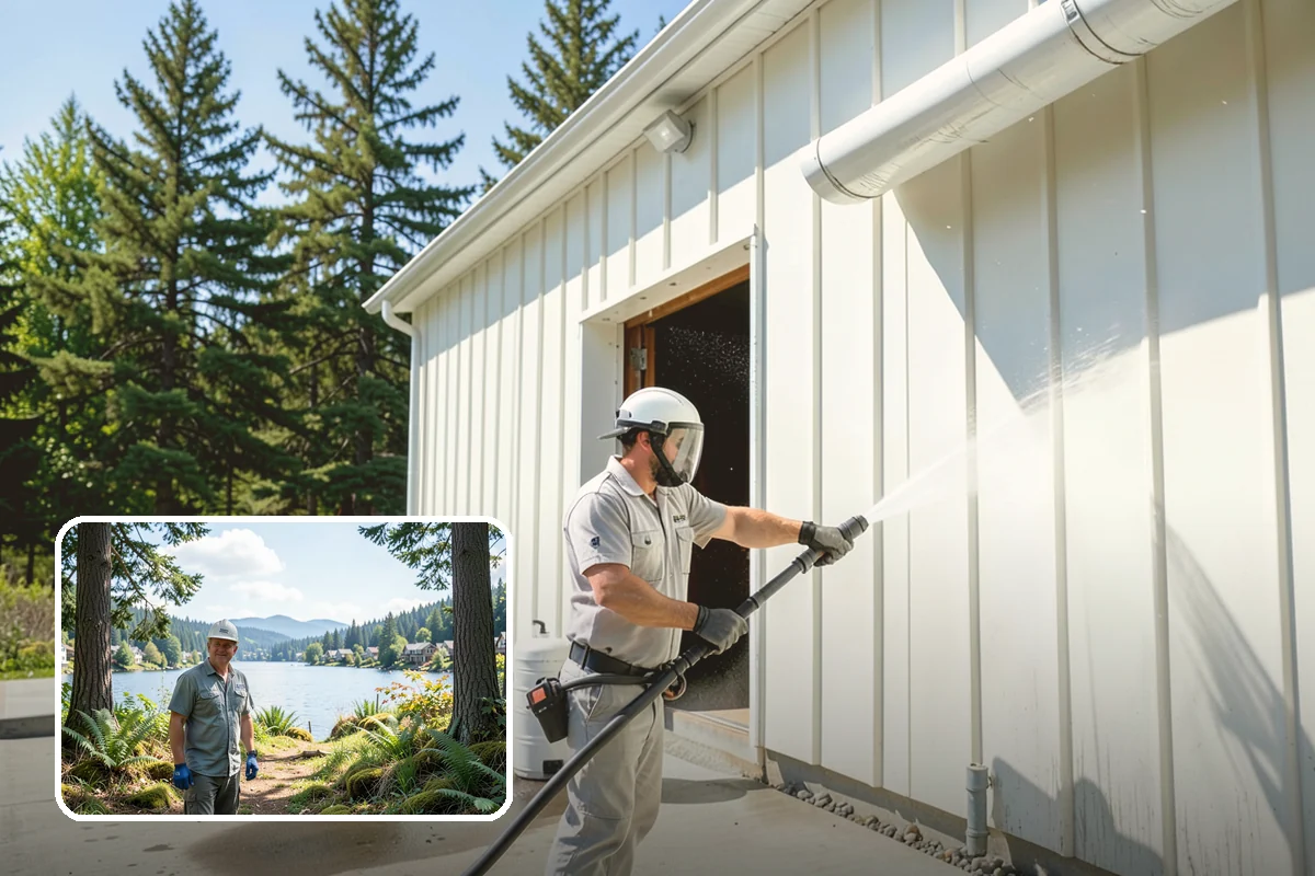 Fiber Cement Siding Washing in Milton, King County, WA - Preserves factory paint and sealed board edges